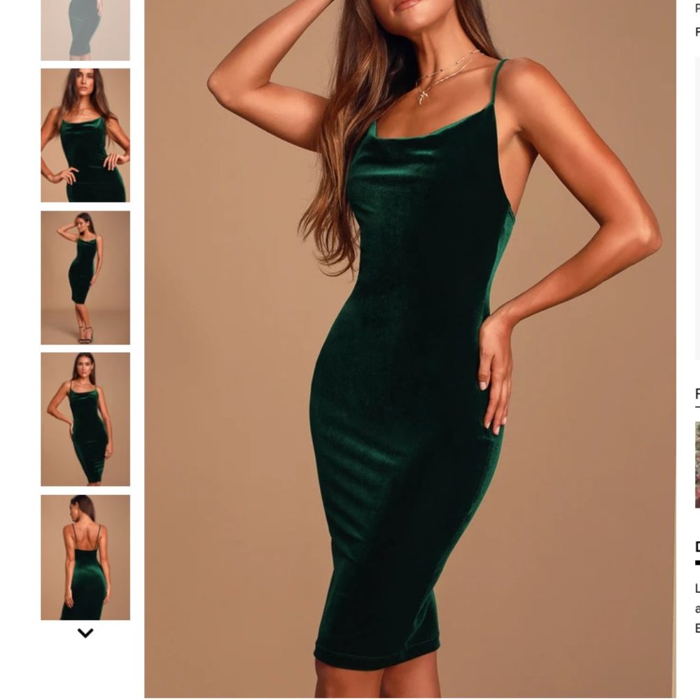 Lulus Jazzy Belle Dark Green Velvet Dress